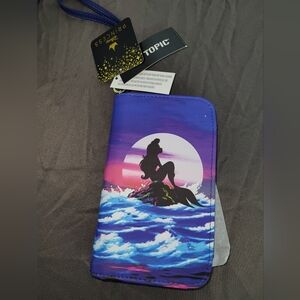 LOUNGEFLY DISNEY LITTLE MERMAID ARIEL FLOUNDER SEBASTIAN TECH Wristlet Wallet
